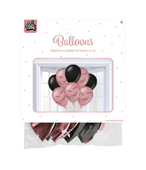 Ballonnen Congrats Roze Zwart 8st